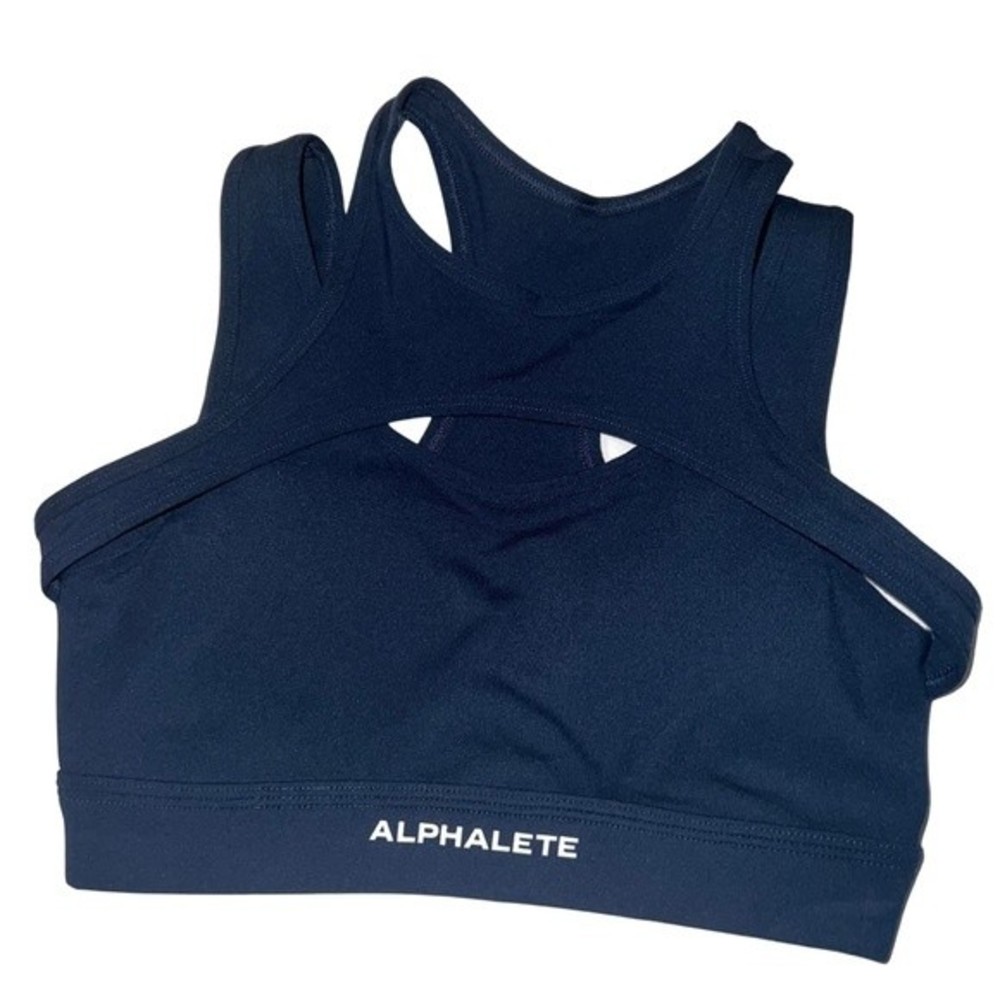 Alphalete Navy Blue Surface Keyhole Sports Bra